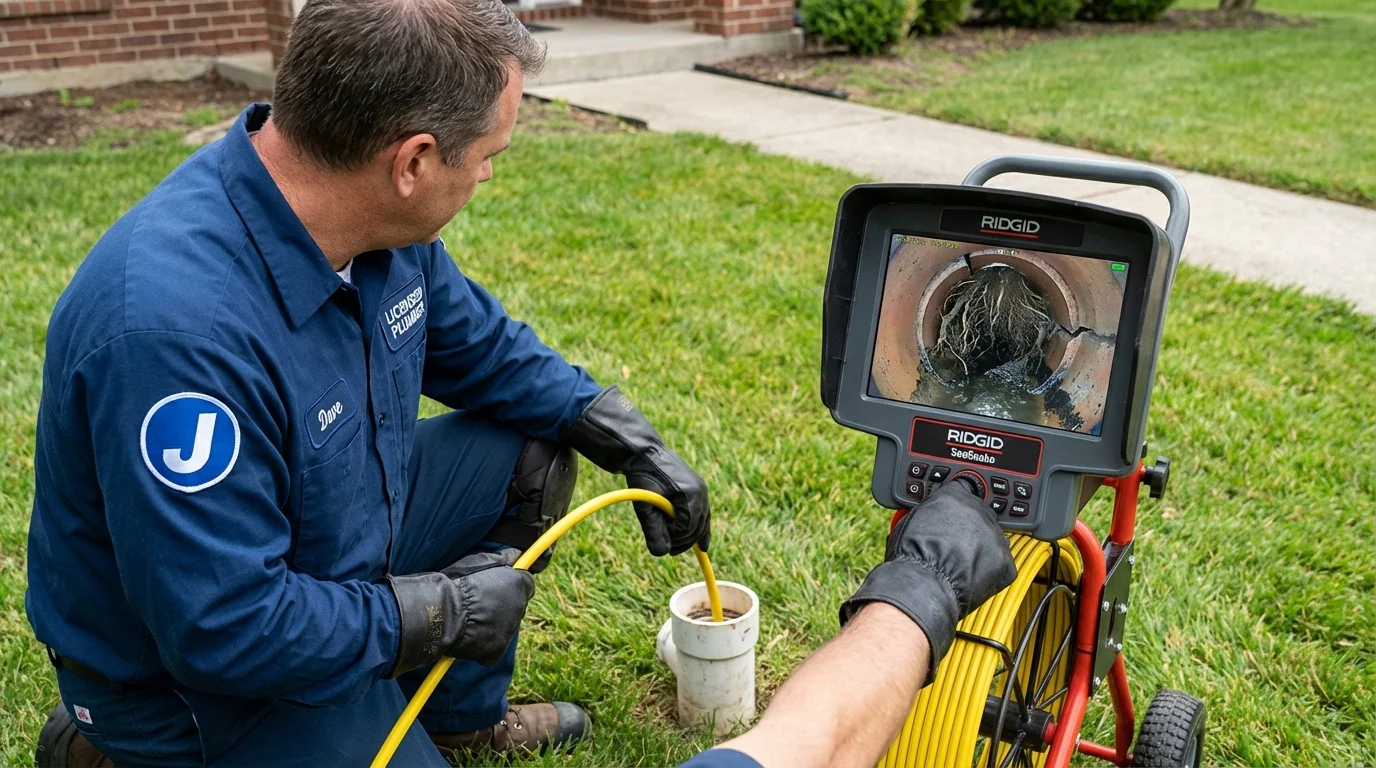 Sewer camera inspection being performed by Johns Plumbing LLC in Woods Cross